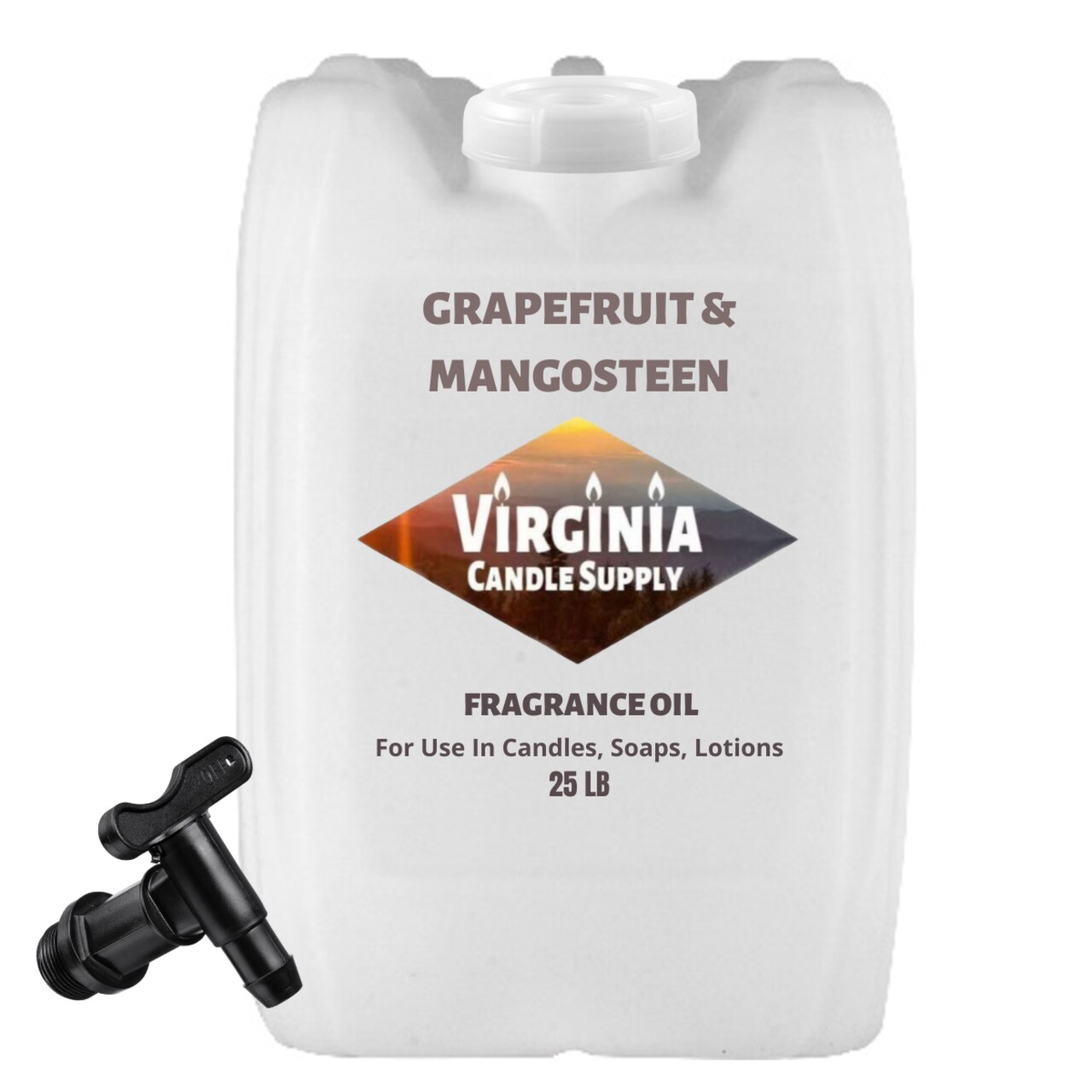 Grapefruit & Mangosteen Fragrance Oil (Our Version of the Brand Name) (25 LB Tote with Spigot) for Candle Making, Soap Making, Tart Making, Room Sprays, Lotions, Car Fresheners, Slime, Bath Bombs, Warmers…